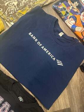 Bank Of America Navy Blue Graphic Logo T-Shirt XL